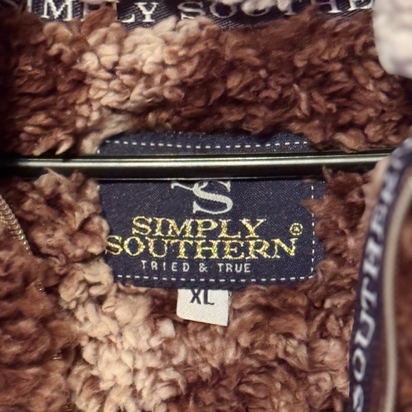 Simply Southern Fuzzy Brown Pullover - Picture 2 of 8